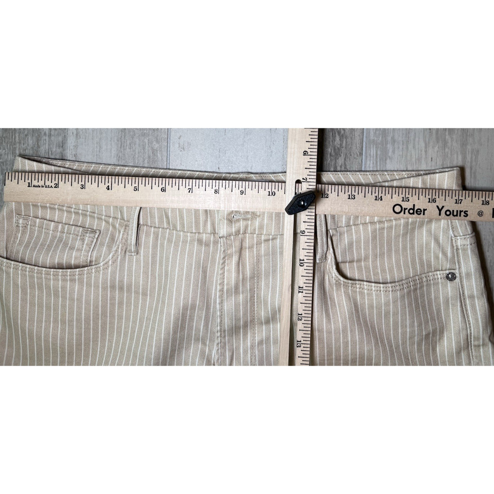 FRAME (30) Le Crop Mini Boot Jeans-Sand-Multi Pinstripe STRETCH-Coastal-Preppy - Picture 11 of 12